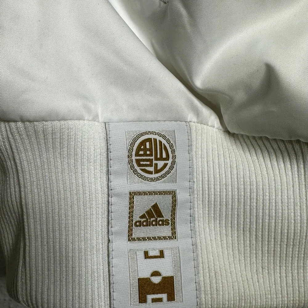 Real Madrid Club Adidas Men's White and Gold Bomber Jacket - Picture 4 of 9